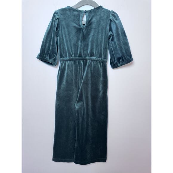 Hanna Andersson Green Velour Jumpsuit, Wide Leg, Holidays, Size 3T NWOT - Picture 7 of 11